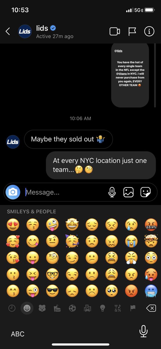 Th1s_Just_In's tweet photo. @LidsAssist so this is your customer service... https://t.co/aP2hFLBwIX