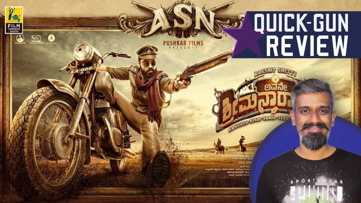 FCompanionSouth's tweet photo. Here's @kairamvaashi's Quick-Gun Review of #AvaneSrimanNarayana movie starring
#RakshitShetty #ShanviSrivastava and directed by #SachinRavi.
https://t.co/AL2eyQQ0Qu
#Asnreview #ASN #AvaneSrimanNarayanaReview #athadesrimannaraya #AthadeSrimannarayanaReview https://t.co/3TZrJMlBdi