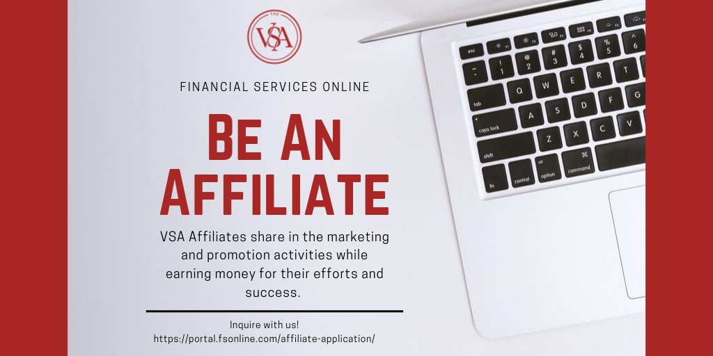 Become a VSA Affiliate.

Financial Services Online is looking to reward industry leaders and VSA users for their recommendation of the the VSA.  Want to learn more?  Inquire here. okt.to/zIy9rh
