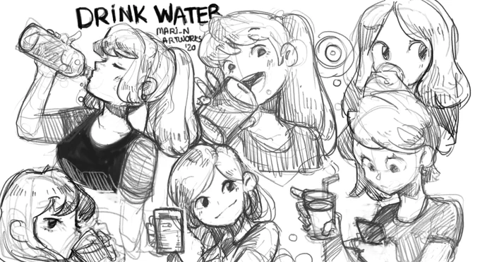 daily reminder!
DRINK WATER!
READ MANGA! 
USE REFERENCE! 