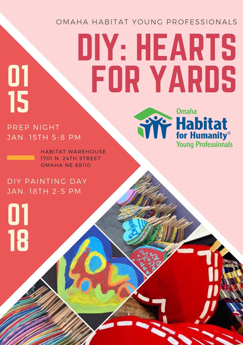 Our DIY event is only a couple weeks away! We will have a prep night on Wednesday 1/15 to cut &amp; get all the materials ready, and have a painting day on 1/18 and create 'yard hearts' to spread some love and cheer during the cold, gray months! 💓💓💓💓

cerv.is/m?0119gbreMok