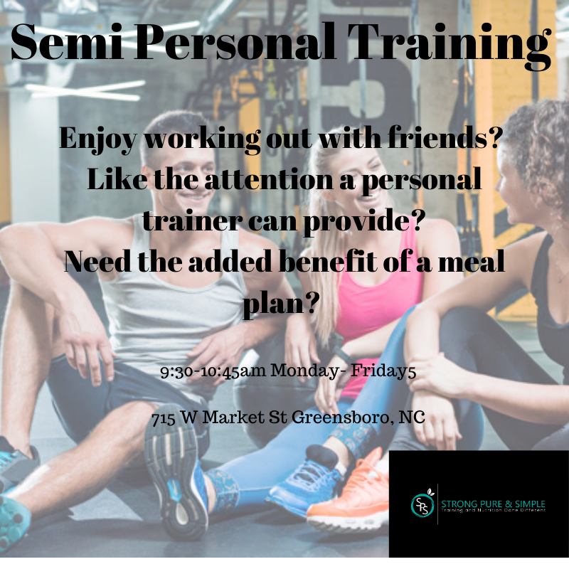 strong_pure's tweet photo. SPS wants to help as many people as possible while still offering a personalized touch. Semi-personal training class provides personalized meal plans and workouts in a group setting! #StrongPureSimple #HolisticHealth #WinstonSalem #Greensboro #HIIT #TransformationSpecialist https://t.co/iMxRHPp3d8