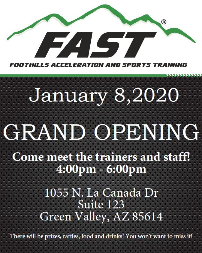 FoothillsFAST's tweet photo. Have you heard the news?  📣 
🥁 🥁 🥁 🥁 🥁 🥁 🥁 🥁 🥁 🥁 🥁 
We're now open in Green Valley!
Come join us on January 8th, 2020 for our  🎉 Official Grand Opening 🎉 
💪 #PoweredByFast #GrandOpening #youwontwanttomissit https://t.co/4RVj8H4Br7