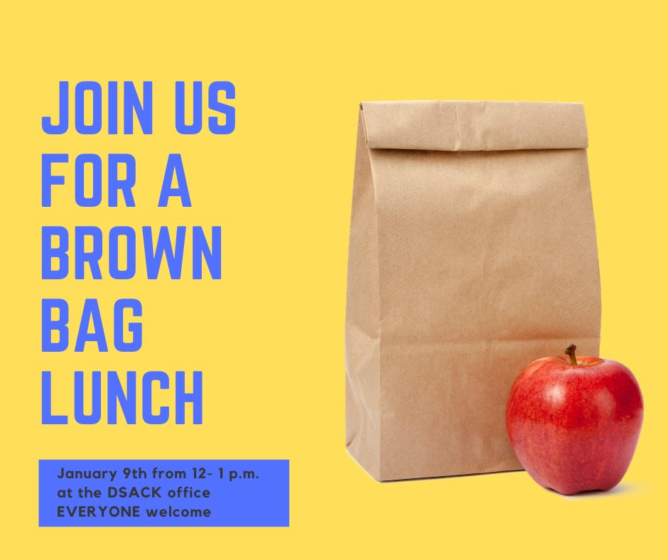 DSAofCentralKY's tweet photo. Bring a sack lunch and join the DSACK family January 9th from 12 to 1 p.m. All ages welcome!

#dsack

The Down Syndrome Association of Central Kentucky https://t.co/tKxn10H84Y