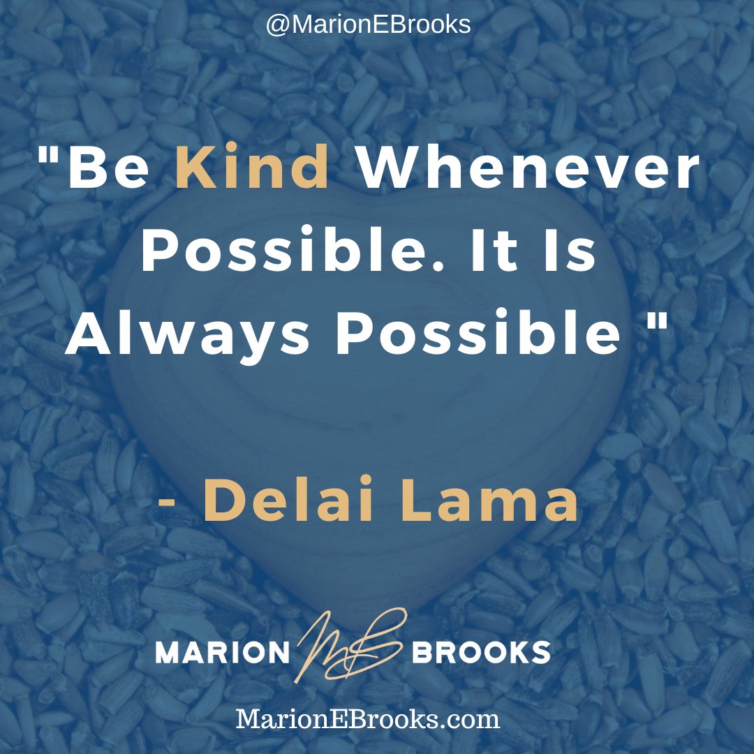 marionebrooks's tweet photo. Being kind to others increases levels of happiness in others as well as our own feelings of happiness. Kindness is contagious! An act of kindness often results in more acts of kindness

#coach #transformation #4careerkeys #author #entrepreneur #MarionEBrooks https://t.co/EYpcPk800y