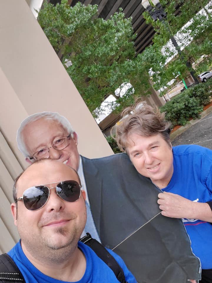 FL4Bernie2020's tweet photo. Jacksonville for Bernie tabling at the Riverside Arts Market, passing out free bumper stickers and buttons!! #FloridaForBernie #Jax #Duval #FlaPol #RAM #OrganizingForBernie https://t.co/o3gUQGtFje