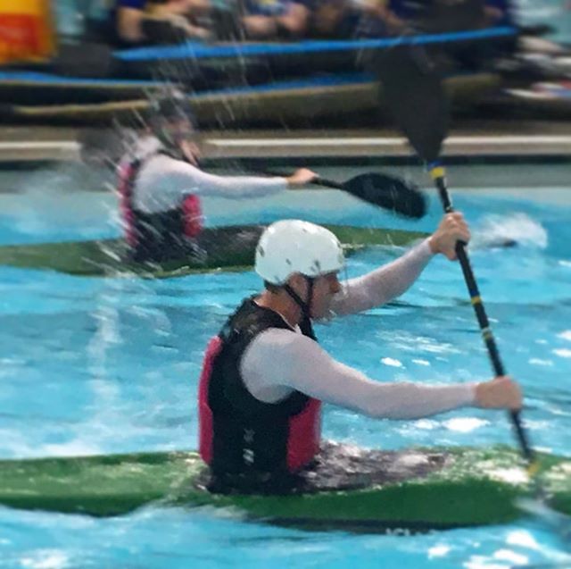 “The moral Rik-tory”. A shot of our C team in action in National Division 3. (Image credit, Paul Shutterstock Henry)

#CanoePolo #KayakPolo at Stratford Leisure Centre
