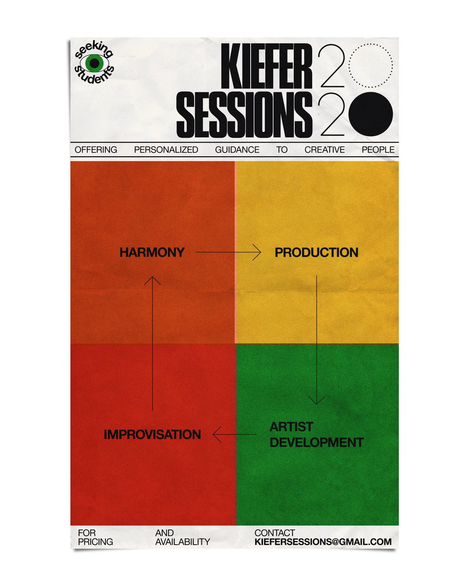 Taking new students for 2020. Email us at kiefersessions@Gmail.com.
Remotely or in-person
Beginners to professionals
Whatever you want to ask me about