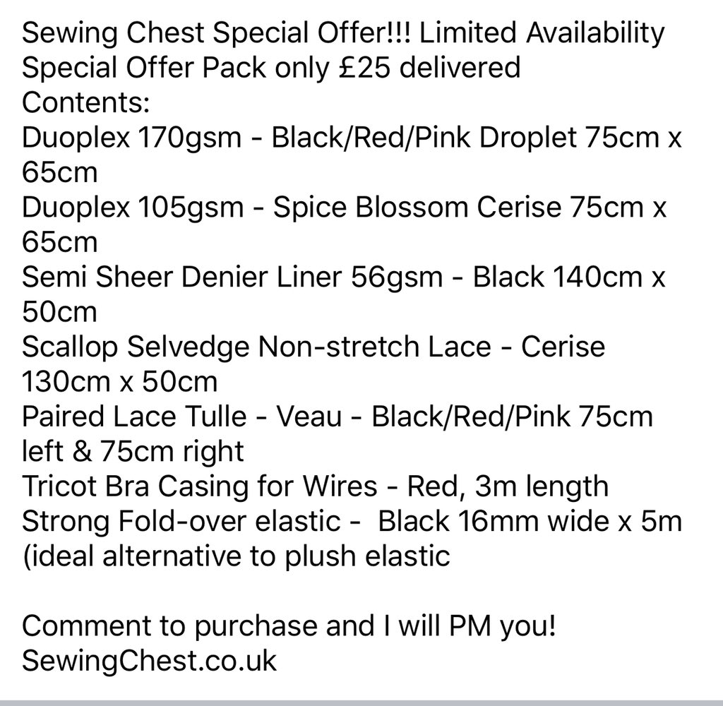 SewingChest's tweet photo. Sewing Chest Special Offer!!! Limited Availability
Special Offer Pack only £25 https://t.co/tHsdpAc6zc