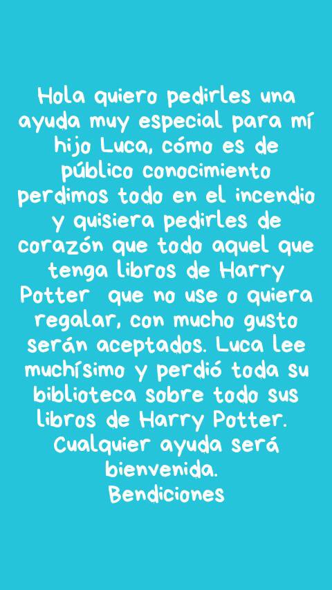 marcelopasetti's tweet photo. Te prendes aunque sea con un RT? Estoy seguro que lo logramos. Luca es un pibe fanático de Harry Potter y toda clase de lectura. Pero su linda biblioteca se la devoró el incendio de Torres y Liva. Encontré un mensaje de su mamá Paola en la redes. A veces sirven. Es este. (Hilo) https://t.co/0rZFZRjb7n