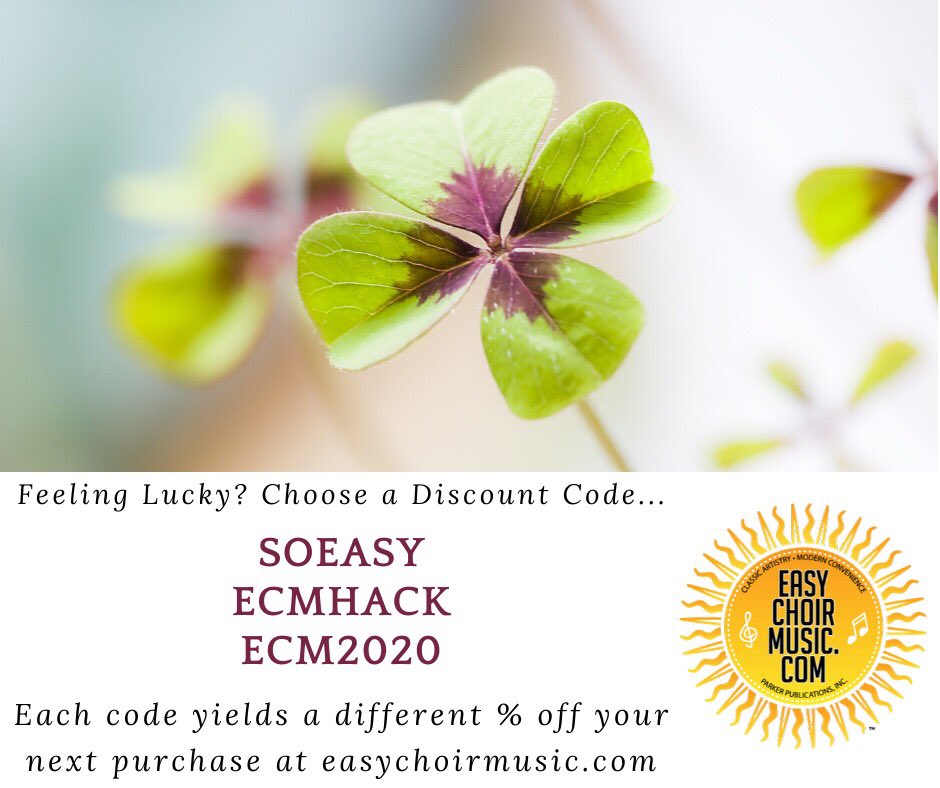 Create a cart, proceed to checkout, enter a code, discover your discount <a href="/Easychoirmusic/">Easychoirmusic</a>