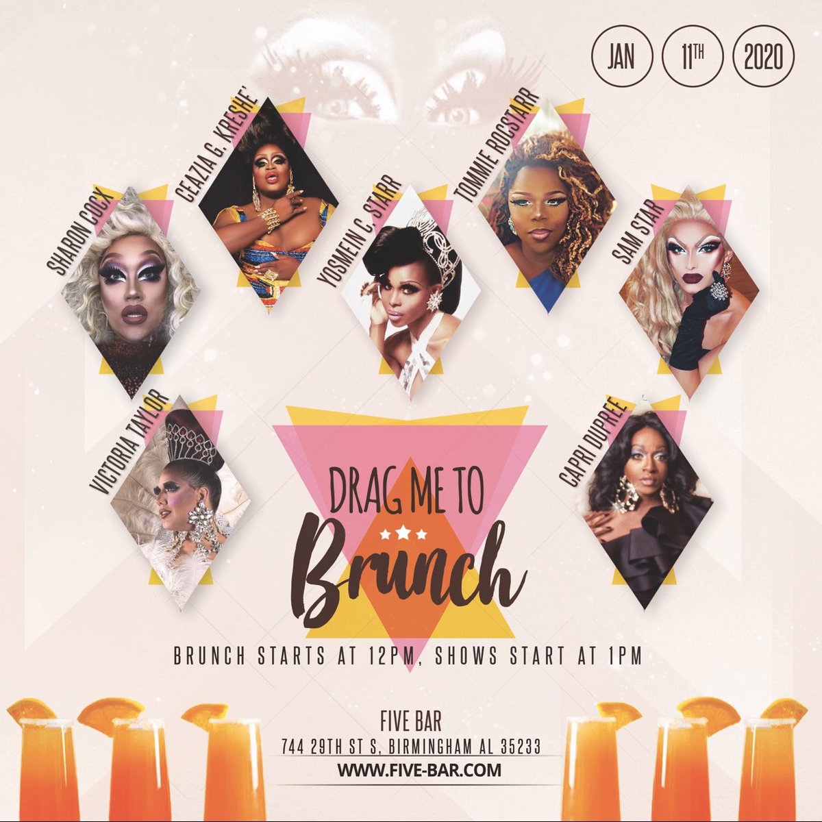 CollidePride's tweet photo. Next Saturday, January 11th make sure you’re in the building for a great show for a great cause!!! @collidewithpride has partnered with the UAB AVRC to put on a Drag Brunch for tha kids, LOL!!! This is an all-star cast with some of Birmingham’s finest entertainers. See you there! https://t.co/0dWCh5v8mt