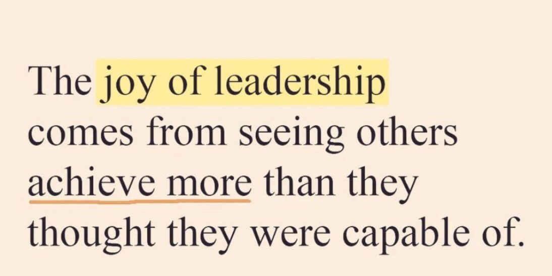 The joy of leadership...
