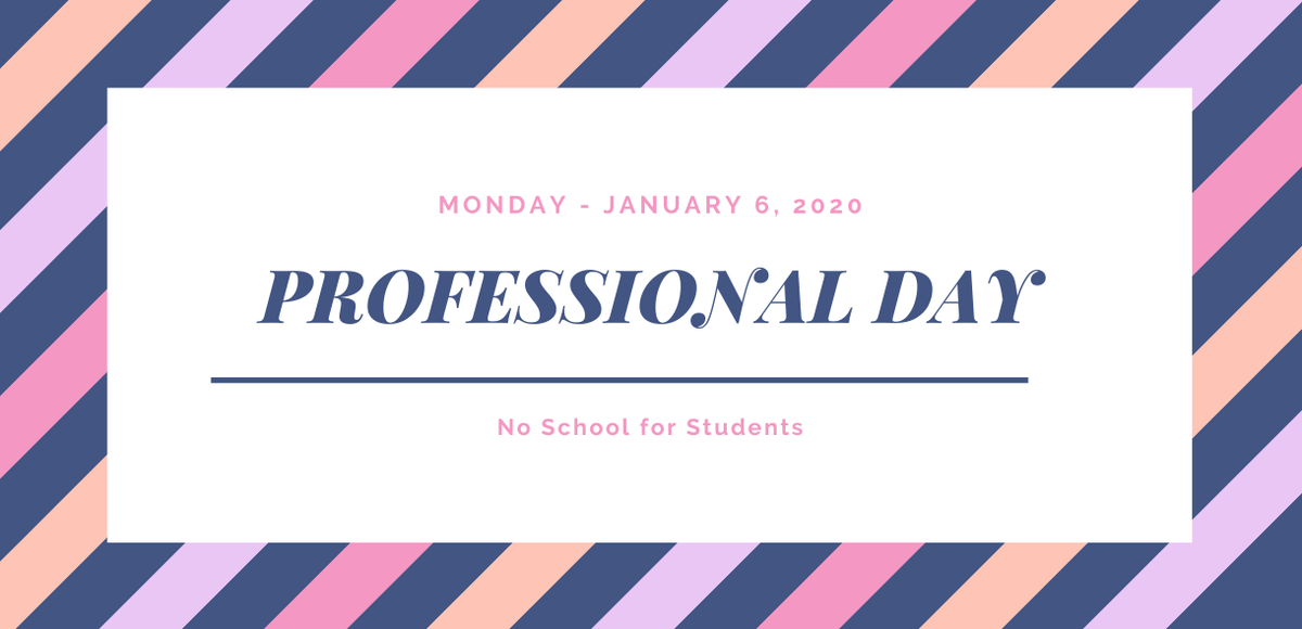 SCPSchools's tweet photo. Monday, January 6, 2020 is a Professional Day.  There is no school for students. https://t.co/6ro4txwz6p