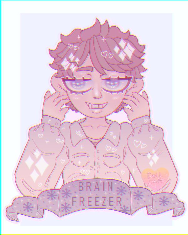 Dollcups's tweet photo. #brainfreezer. #johnytest. #FANART #pastel #myart #sparkles #cute I wanted to do some fanart. Hope you like. https://t.co/IpCWquKVST