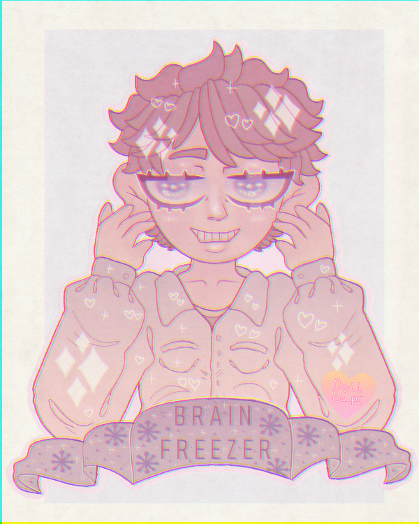 Dollcups's tweet photo. #brainfreezer. #johnytest. #FANART #pastel #myart #sparkles #cute I wanted to do some fanart. Hope you like. https://t.co/IpCWquKVST