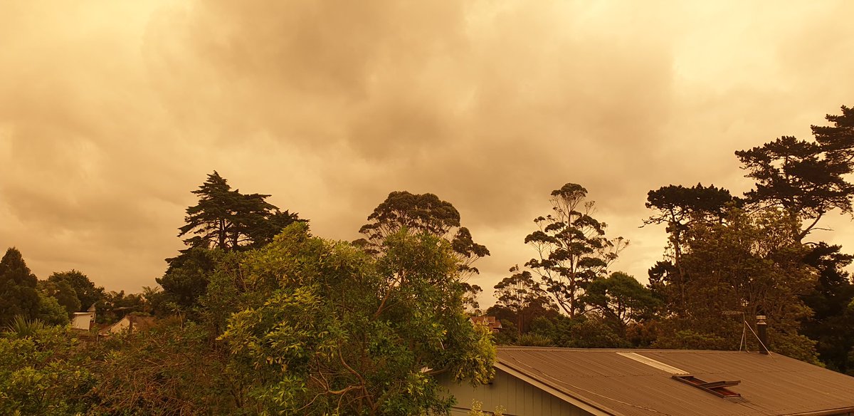 ncbalzat's tweet photo. This is insane that it's dark outside at 2:30pm. Praying that tomorrow will be a better day for Australia. This will have massive global effects in regards to Carbon Outputs #australianbushfires #bushfirecrisis #2000kms https://t.co/jY6agiM32t
