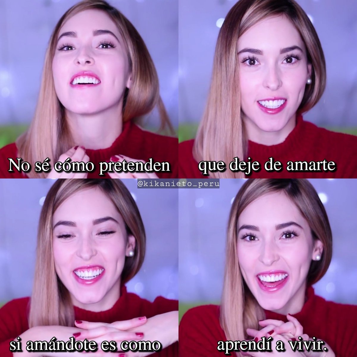 kikanieto_peru's tweet photo. NO SÉ CÓMO PRETENDEN QUE DEJE DE AMARTE SI AMÁNDOTE ES COMO APRENDÍ A VIVIR.
#KikaNoEstaSola https://t.co/81NgdVWgu0