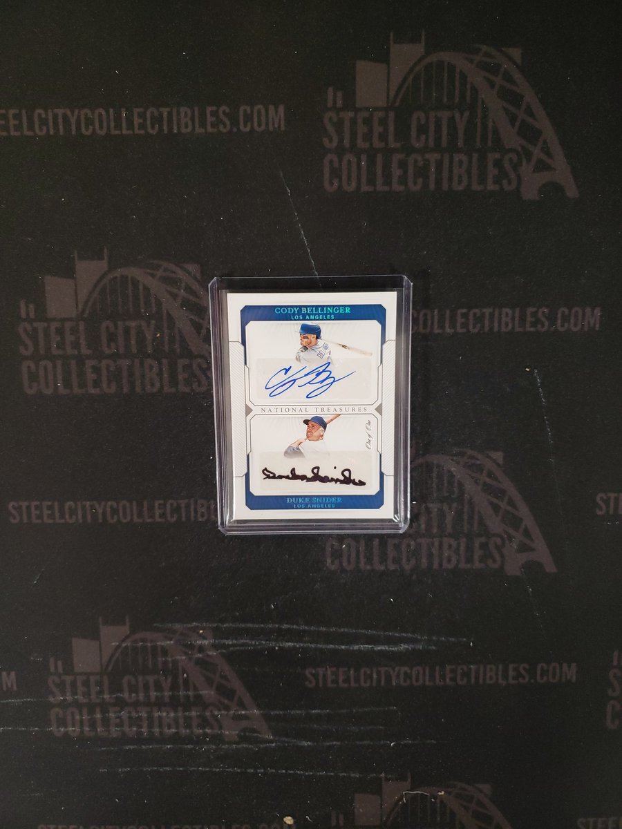 SCCTradingCards's tweet image. Our #sccbreakroom is on fire! Big hit for Steven ! @PaniniAmerica #codybellinger #dukesnider @Dodgers #scctradingcards #groupbreak #nationaltreasures #tylerpullsfire #oneofone