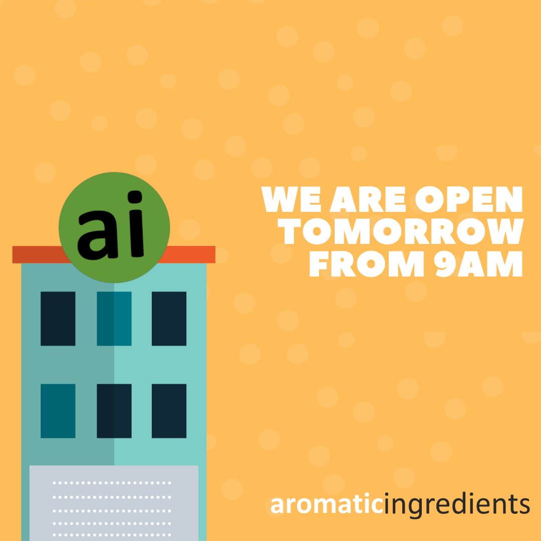 We open tomorrow from 9am.