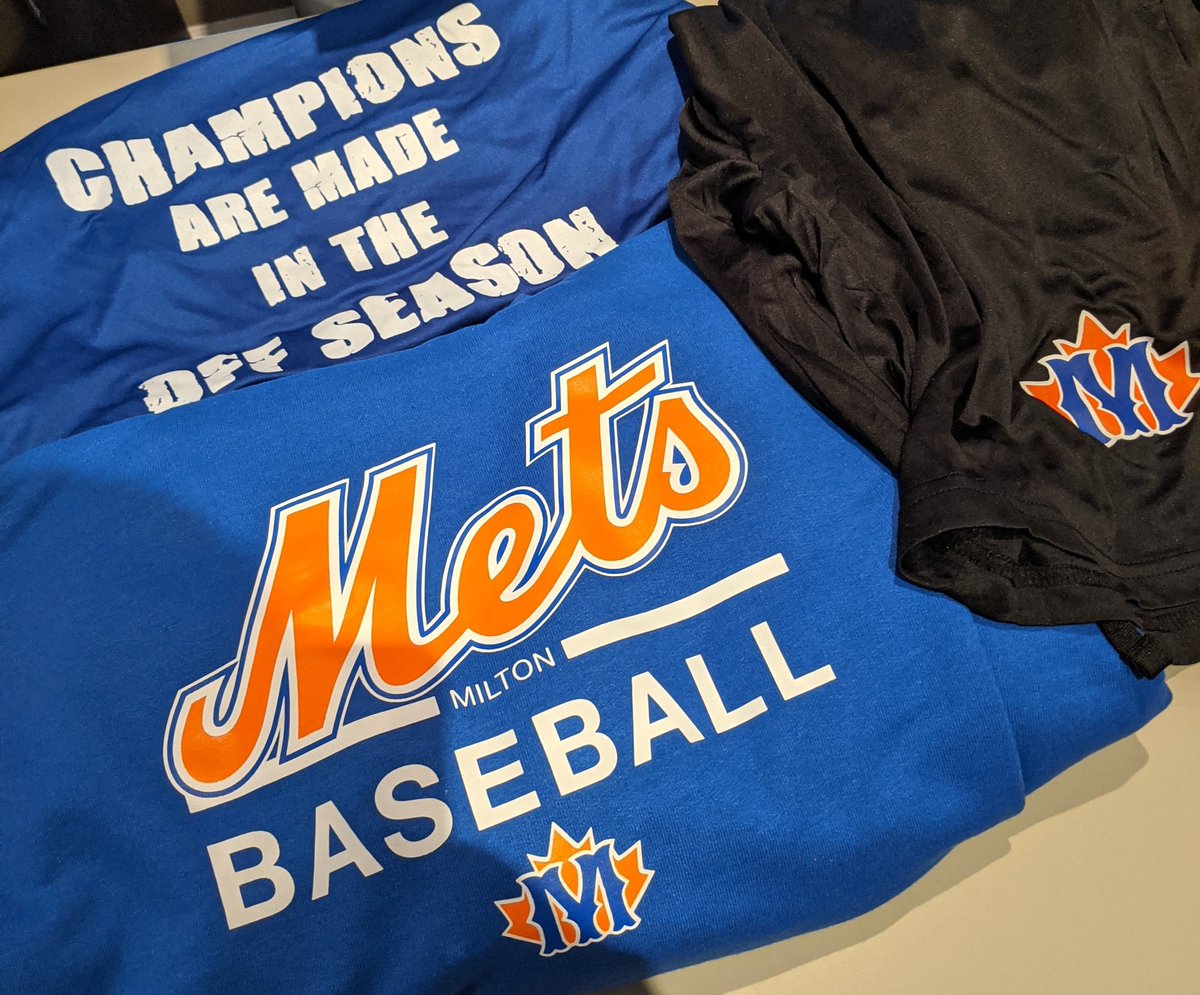 13uMets's tweet photo. The 2020 #baseball season begins with off season training. The training swag is in and ready to go. Much thanks to both #cottoncandypromotions and #kckteamwear https://t.co/vTP6XttJRl