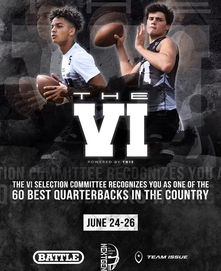 RoccoBecht's tweet photo. Thank you @NextGenAACamp #Orlando for selecting me as 1 of the 60 Top 2022 QBs in the country. Look forward to competing at #THEVI at IMG Academy June 24 #theshow2019 https://t.co/mErHK57ylg