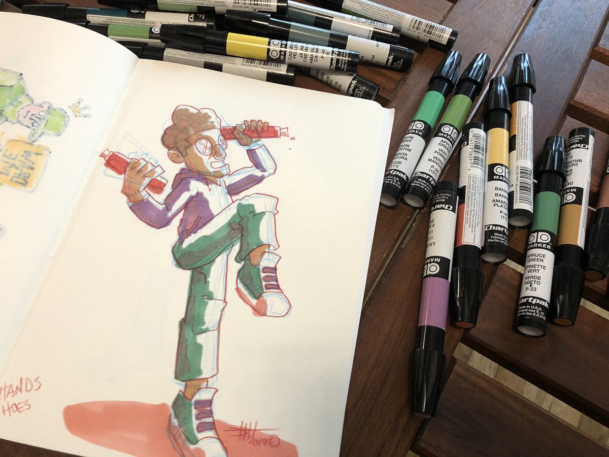 deltatangomike's tweet photo. Got some fresh #ADMarkers so it’s time to get on some #BlacBook #Drawing.
#OC by @not_so_cool_kids_ pencils and inks by @DeltaTangoMike
#TraditionalArt #ChartPak #ChartPakMarkers
#Storytelling #ArtDirector #CreativeClass #ContentCreator #Illustrator #iLikeToDraw #ConceptArt https://t.co/2aXJVugyq7