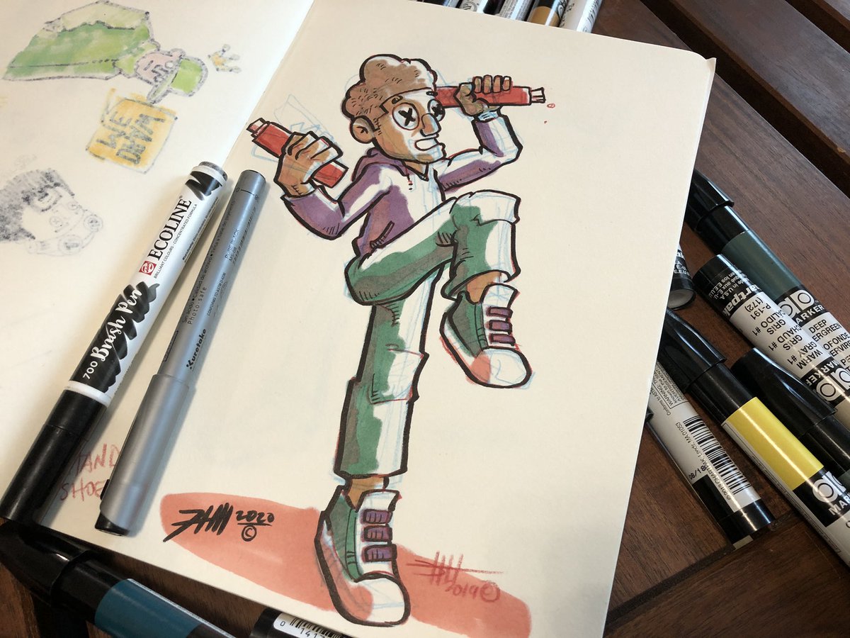 deltatangomike's tweet photo. Got some fresh #ADMarkers so it’s time to get on some #BlacBook #Drawing.
#OC by @not_so_cool_kids_ pencils and inks by @DeltaTangoMike
#TraditionalArt #ChartPak #ChartPakMarkers
#Storytelling #ArtDirector #CreativeClass #ContentCreator #Illustrator #iLikeToDraw #ConceptArt https://t.co/2aXJVugyq7