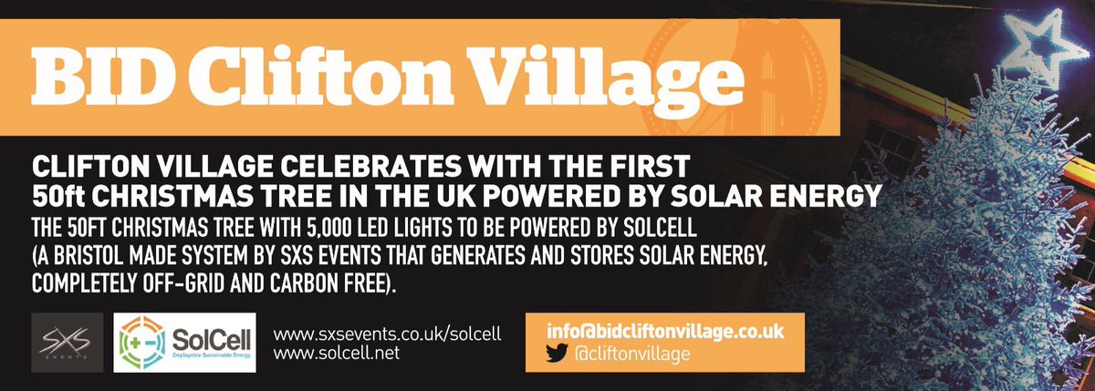 smileymileyuk's tweet photo. Last night for you to enjoy @CliftonVillage 50ft Solar Powered Christmas Tree before it’s taken down tomorrow morning. Clifton set the marker to be carbon neutral. Bristol made system by @sxsevents #solcell 👍😎@DestBristol @VisitBristol @bbcrb @BristolLive https://t.co/WzDEITgSFA