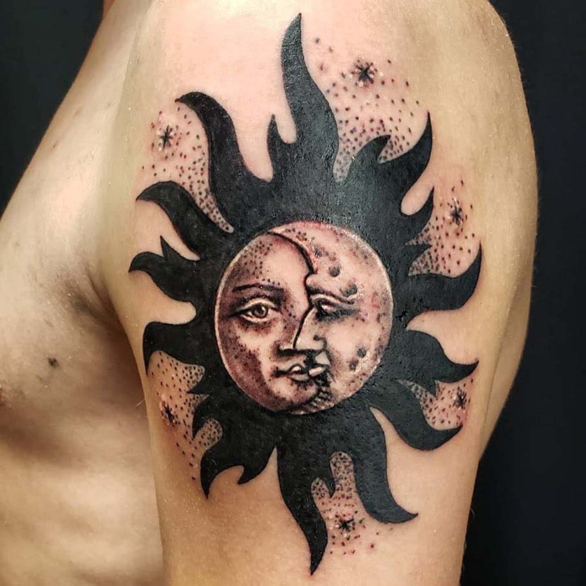 Sun and Moon Tattoos for Men