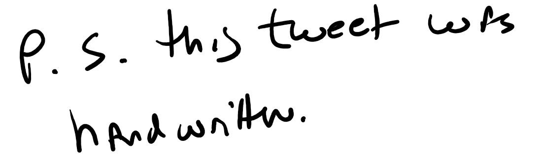 The handwriting recognition is so impassive in <a href="/Windows/">Windows</a> it reads my chicken scratch and makes note taking in <a href="/msonenote/">Microsoft OneNote</a> almost fun. Kudos #Windows10    P. S. this tweet was handwritten.