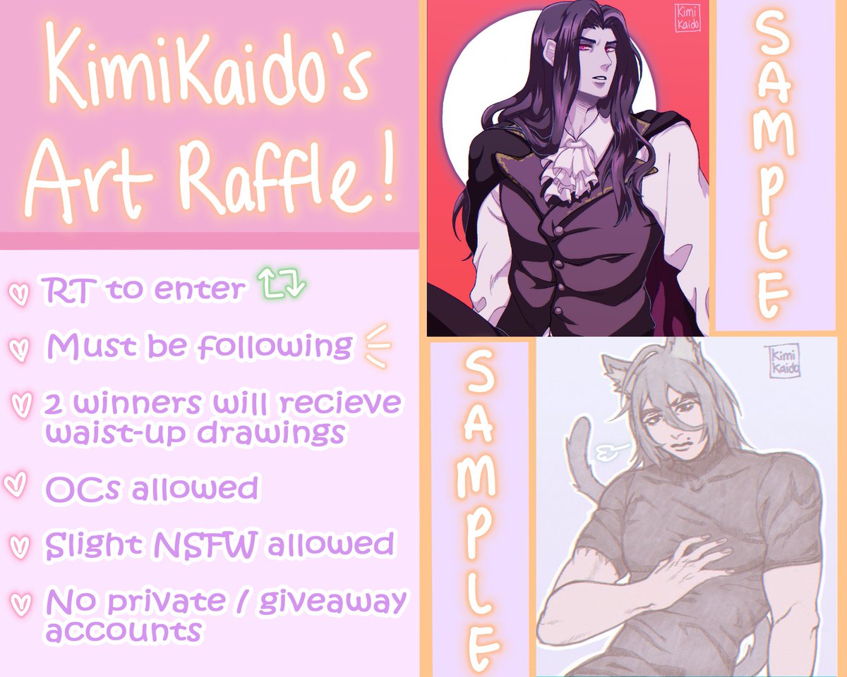 Kimikaido's tweet photo. As thanks for reaching 200 followers, I’m holding an art raffle💗! 
🎉 RT to enter!! 
🎉2 Winners!
🎉 Ends on January 8 
🎉 Followers only 😊
Buena suerte y gracias para siguirme💗💗 https://t.co/lZ6sm20va0