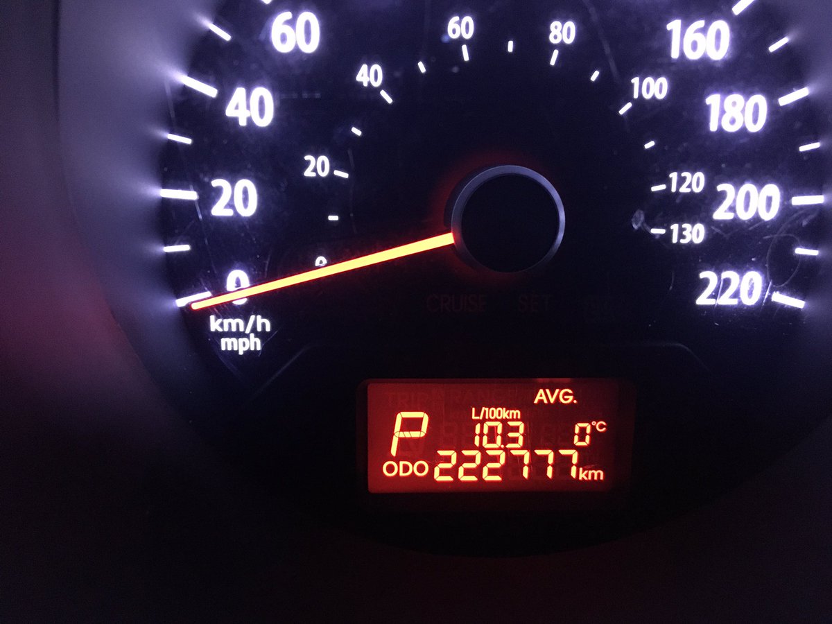 CdnRoswell's tweet image. These numbers on my mileage were very pleasing to look at so I had to take a picture. Look at those 2’s and 7’s. #sigh #ihaveproblems #willneverbethesenumbersagain