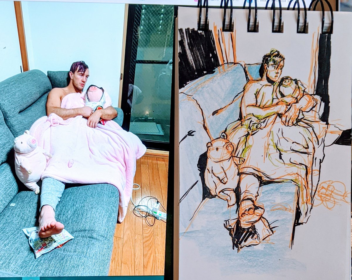 christinaskyles's tweet photo. "Study of a Depressed Wrestler". 2020. Mixed media. https://t.co/AJikpdtHiB