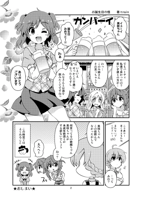 青羽美咲合同誌 『Thank You!!!』に寄稿させて頂いた1P漫画になります。メタいオチでごめんなさい。