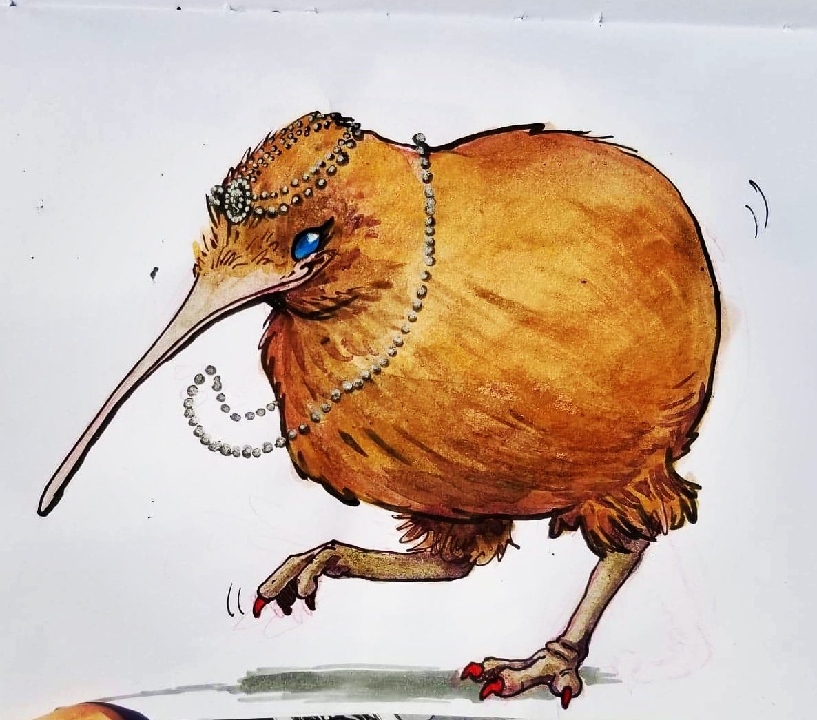 HarrisonWebbArt's tweet image. This little #kiwibird is ready to dance into this new decade!
#flapperstyle #kiwi🍈 #independentartist #watercolour