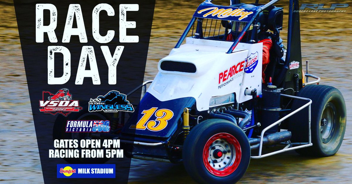 It’s Race Day <a href="/sungoldstadium/">Premier Speedway</a> Speedcars, wingless sprints and Formula 500’s. Gates open at 4pm Racing from 5pm.