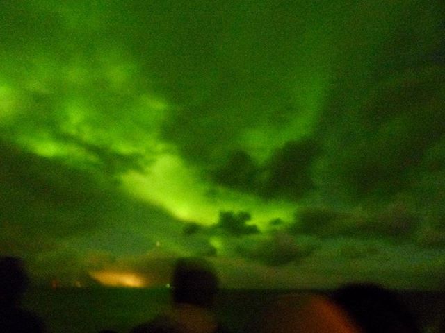 salijji's tweet photo. Well that brightened up my night! Glimmers of aurora between the cloud tonight. So many people jumped up on deck to see it and it was amazing to be among all the happy cheering travellers. Our last night in the arctic circle too!

#aurora #auroraborealis #norway #vestfjorden #gre https://t.co/gkVSRcbl0W