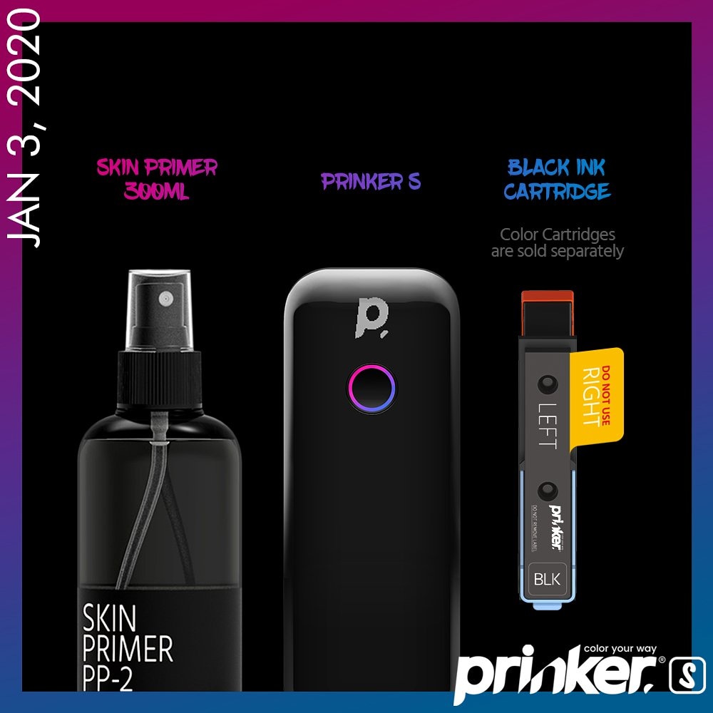 prinkerofficial's tweet photo. We’re excited to announce the launch of a long awaited consumer version of Prinker called Prinker S and cosmetic gradient Black Ink. Now available on our online store https://t.co/XDnbD1Y7ur. Coming soon on Amazon.

#prinker #coloryourway #tattoo #temporarytattoo #CES2020 https://t.co/rrR6Pv9yfF