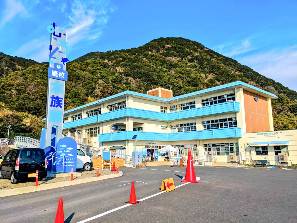 プールにはサメ、手洗い場には金魚？！廃校になった小学校が水族館に！