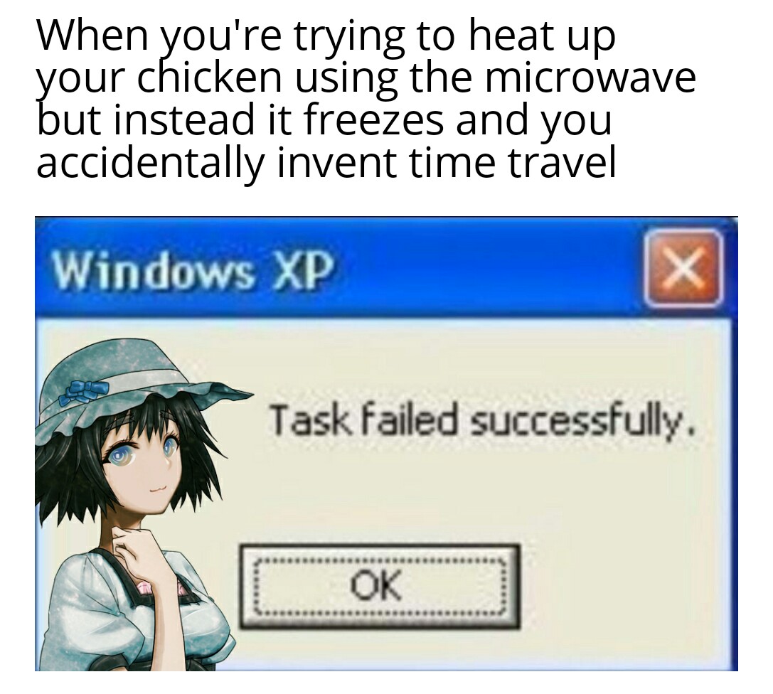 Basically the summary of Steins Gate #Animemes #memes #anime  https://t.co/4fnJY9qO77