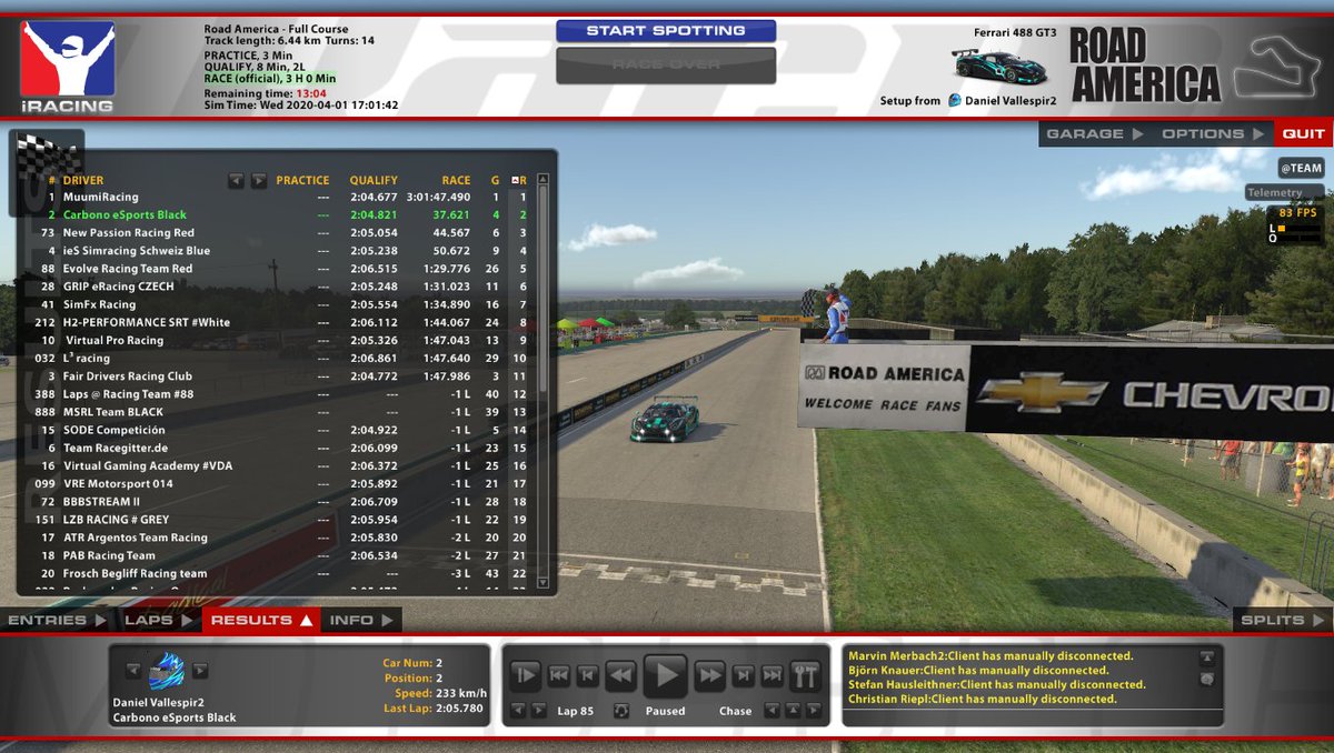 lancelott01's tweet photo. Otra semana mas en la endurance  de vrs, pero esta vez con un P2, grande mi compi @DanielVallespir , lastima los compañeros de @Galiracing1 y @EscuderiaSODE  que tuvieron mala suerte en la salida. https://t.co/Bro3tPTg5k
