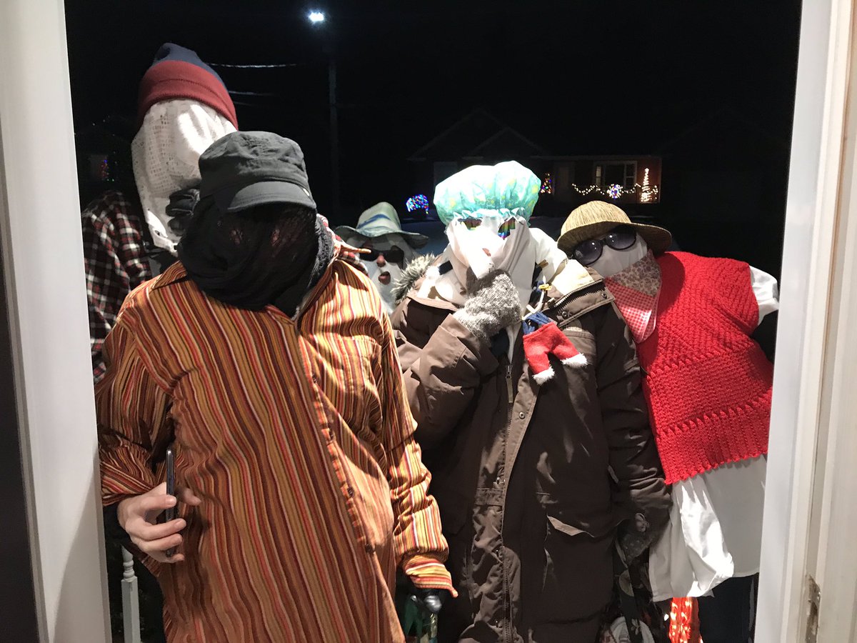 robinsonbrion's tweet photo. Just a bunch of mummers showing up at the house...in Moncton, NB! #Monctonmummers #NLtraditions #Christmas2019 https://t.co/yPvnIAUS5S