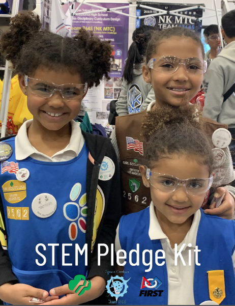 spacecookie1868's tweet photo. We have launched the STEM Pledge Kit, a โboxed set" of all the materials you need to host your own @FIRSTweets competition tours to help @girlscouts complete their robotics badges! Access it here: https://t.co/HhnTpM1Ntk! #firststempledge #stempledge #omgrobots #bakeadifference https://t.co/e3Nb9RsDrk