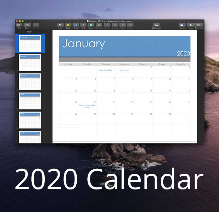 MacTemplates's tweet photo. Updated Pages/PDF Calendar Template for 2020! - https://t.co/v48yymkuZz https://t.co/1s78dRfCsJ