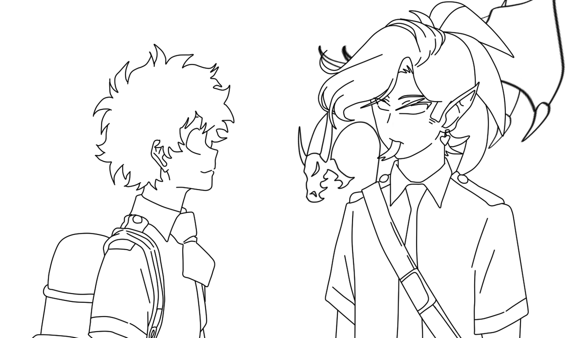 ReaperLelouch's tweet photo. Here's my MHA/BNHA oc Rumpelstiltskin Todoroki, Shoto's half brother! I'll make a file for him as well in the future! But this is the linework for him and Deku for now!
#MyHeroAcademia #myoc #rumpelstiltskin #rumpi #Artistof2020 #linework https://t.co/D8AJOFH0zq