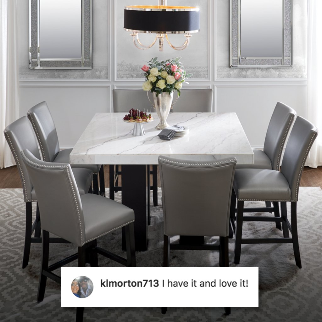 The Artemis collection: The kind of luxe that makes even day-old takeout look classy. What’s not to love? #designerlooks #diningroominspo