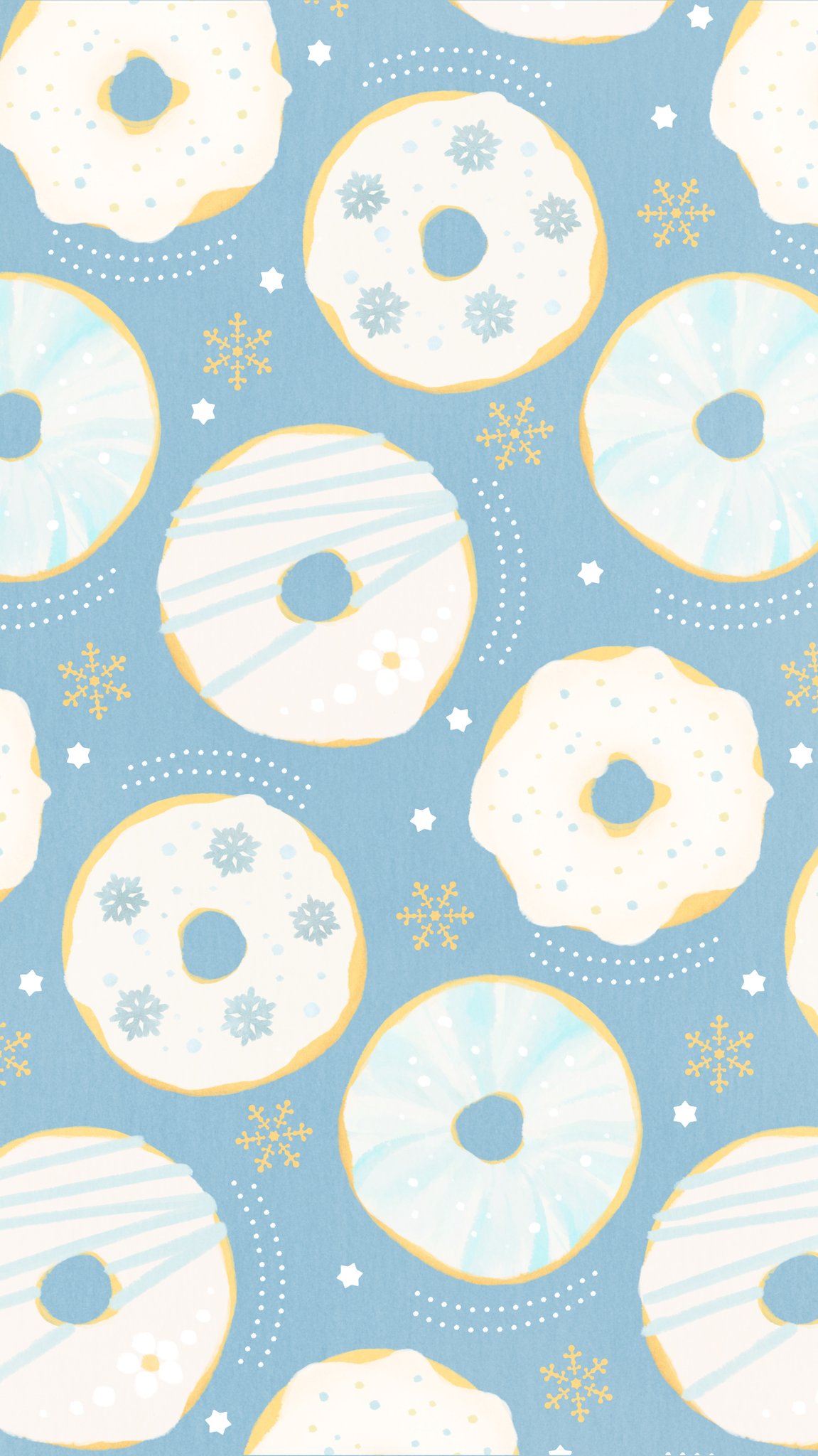 Omiyu お返事遅くなります On Twitter ドーナツな壁紙 Illust Illustration ドーナツ Donuts イラスト Iphone壁紙 壁紙 雪