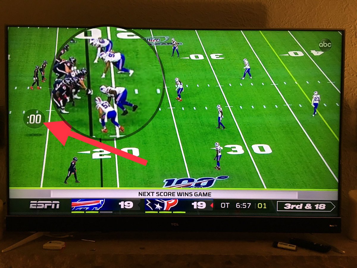 ejtso's tweet photo. Delay of game not called at a critical point in overtime. #BuffaloBills #WildCardWeekend #texansbills https://t.co/Fc4K33gnr4