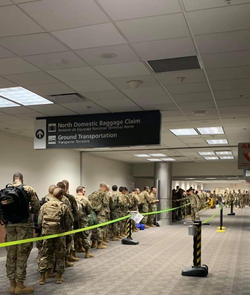 CampSousley's tweet photo. Hartsfield–Jackson Atlanta International Airport today! Pray for our Troops as they deploy! https://t.co/C4rop9QDym